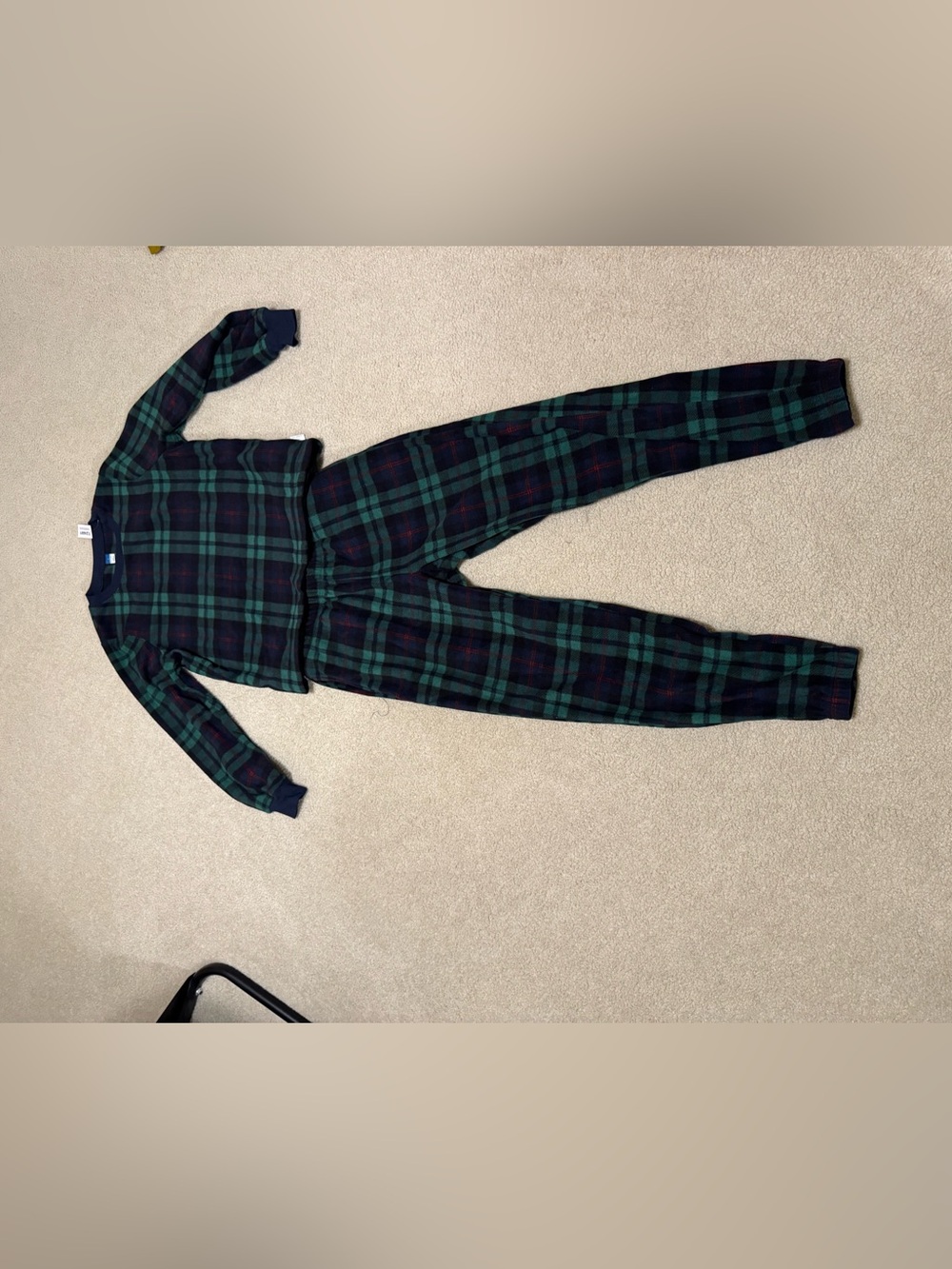 Old Navy Green and Navy Plaid  Pajama Set